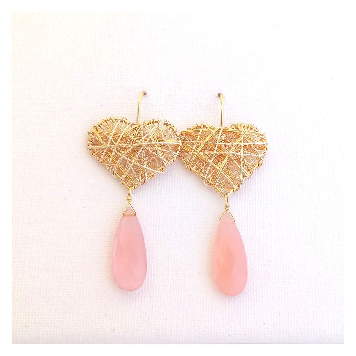 LILY JOYAS - Aros Corazon con Cuarzo