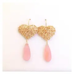 LILY JOYAS - Aros Corazon con Cuarzo