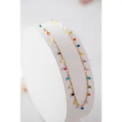 MODAS LILLO - Collar mujer piedras multicolores Oro 18k Joyas