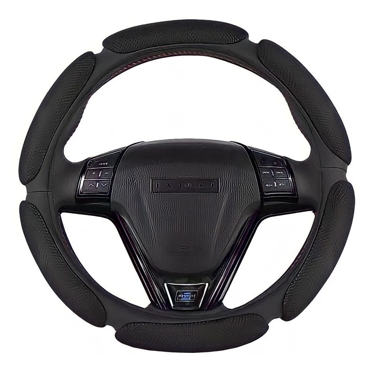 GENERICO - Funda Cubre Volante Universal 3D Acolchado Negro.