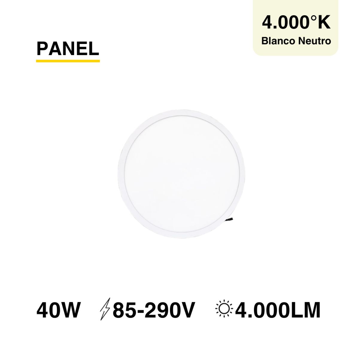 DEMASLED - Panel LED BACKLIGHT Redondo Embutido de 60cm 40W Luz Neutra