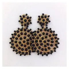LILY JOYAS - Aros Mandala Onix Negro