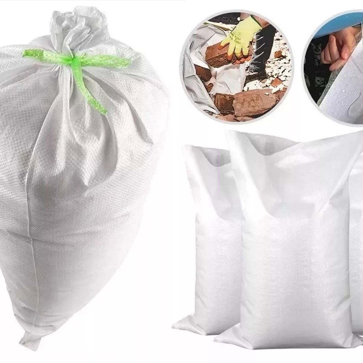 GENERICO - X25 Sacos Polipropileno Para Escombros Sacos Para 50 Kilos