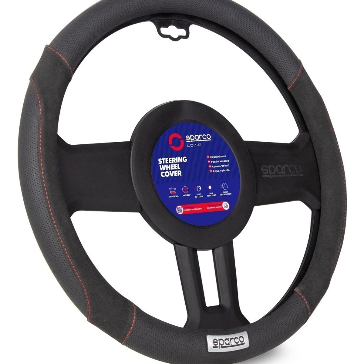SPARCO - Funda Cubre Volante Sparco Original Excelente Calidad 1112bk