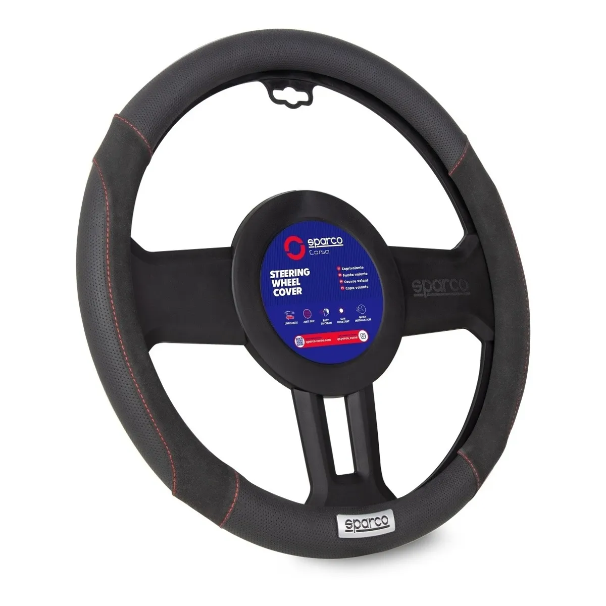 SPARCO - Funda Cubre Volante Sparco Original Excelente Calidad 1112bk