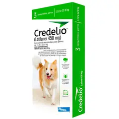 ELANCO - CREDELIO 11 - 22K. ANTIPULGAS Y GARRAPATAS 3 COMPRIMIDOS