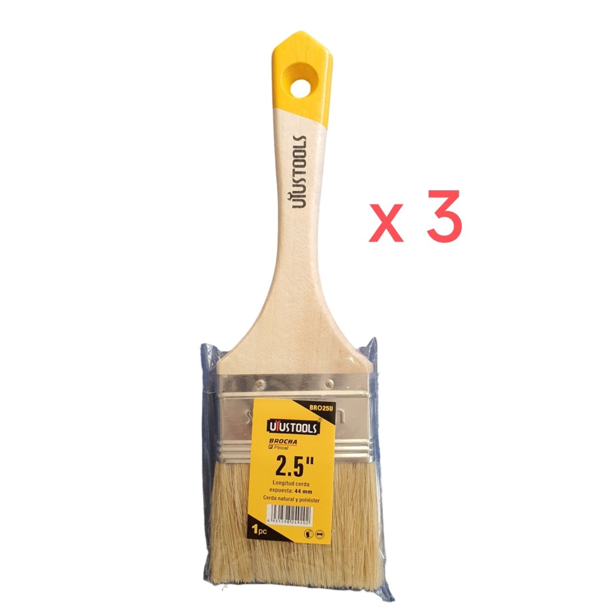 GENERICO - BROCHA 2 .5 PULGADA PACK 3 UND
