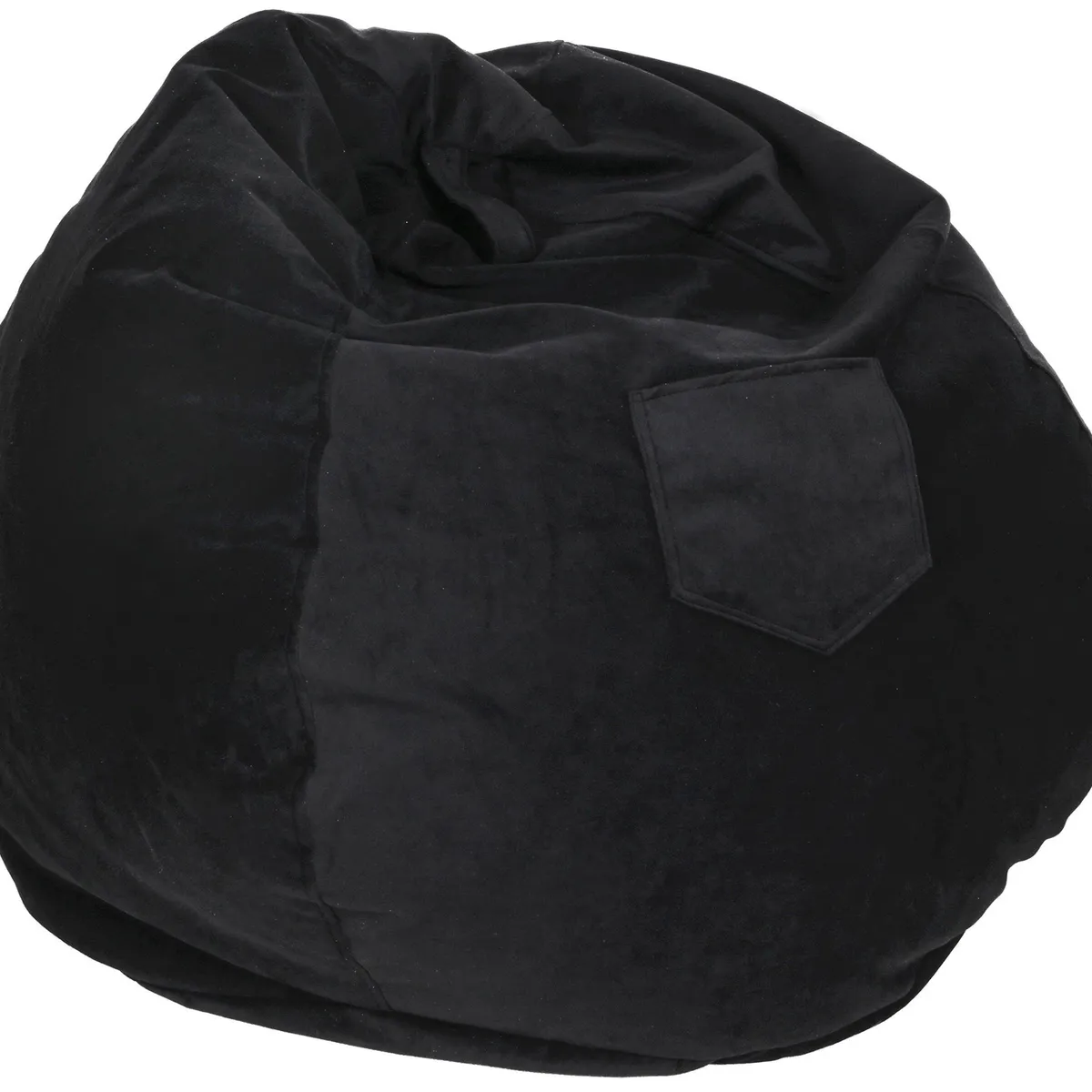 GENERICO - Pouf Pera Negro Felpa 100x80x80 cm Máxima Design.