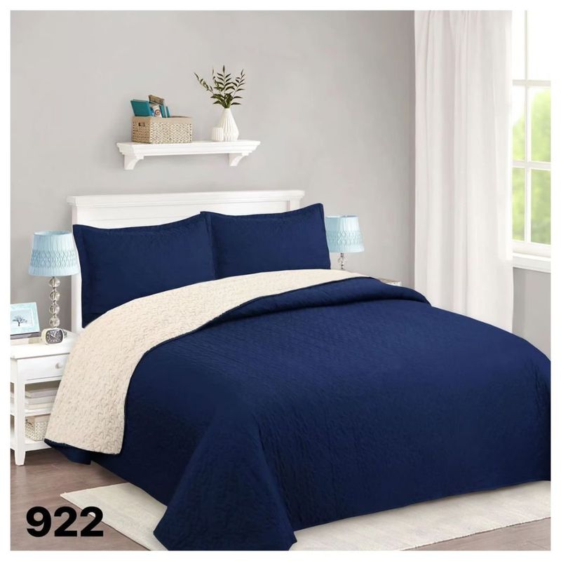 GENERICO - Cubrecama Sherpa 1.5 Plazas - Azul M922.