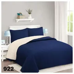 GENERICO - Cubrecama Sherpa 1.5 Plazas - Azul M922.