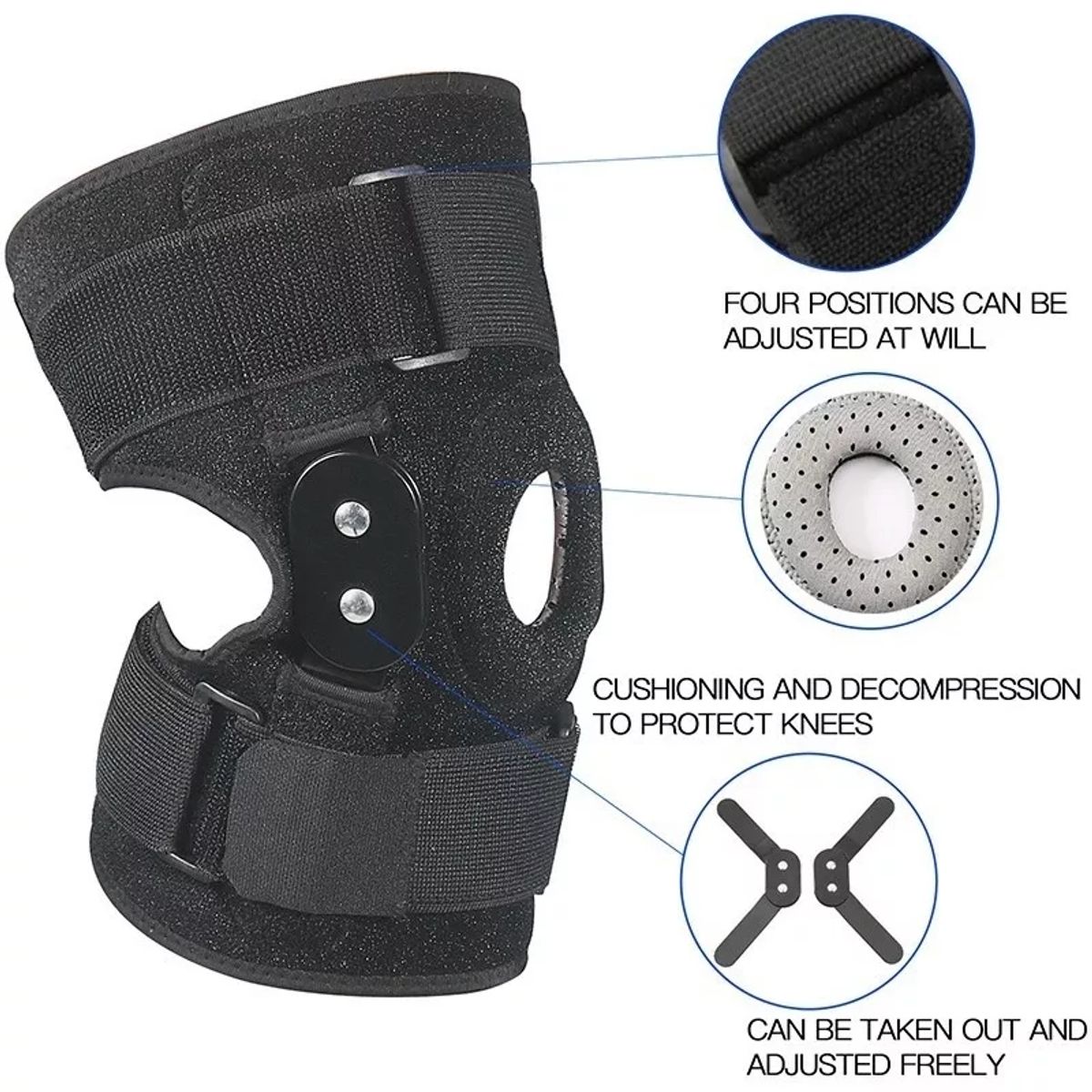 KUANGYE - Rodillera Con Soporte Rótula Y Estabilidad bisagra Soporte