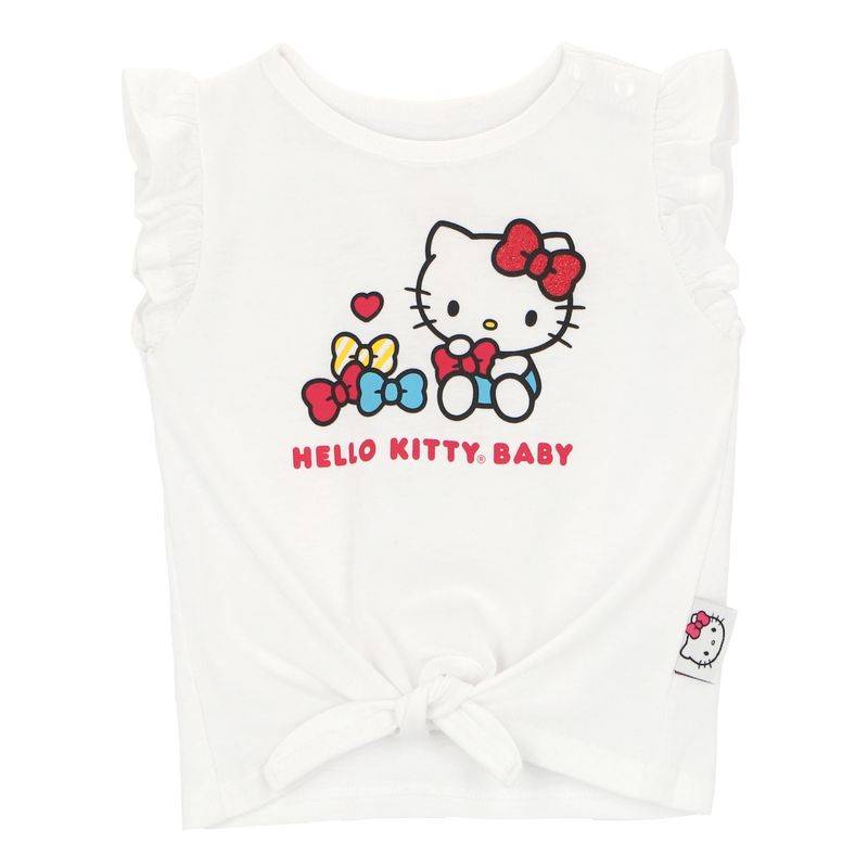 HELLO KITTY - Polera Bebé Con vuelos HELLO KITTY Blanco