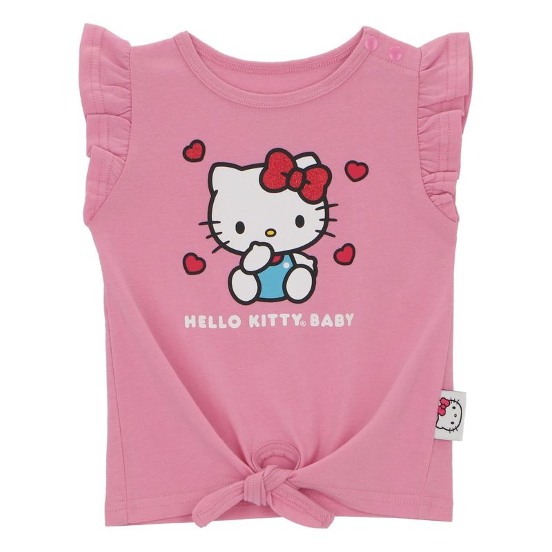 HELLO KITTY - Polera Bebé Manga Corta Con Nudo HELLO KITTY Rosa