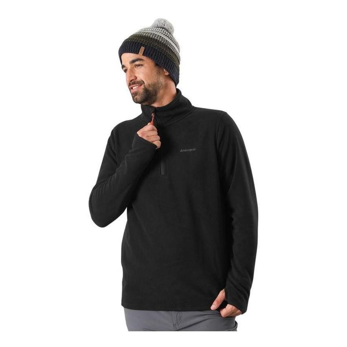 ANDESGEAR - Polar Maihue Cuarto Cierre Negro ANDESGEAR