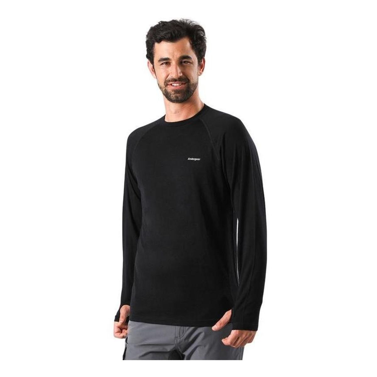 ANDESGEAR - Primera Hombre Andesgear Capa Lana Merino Negro