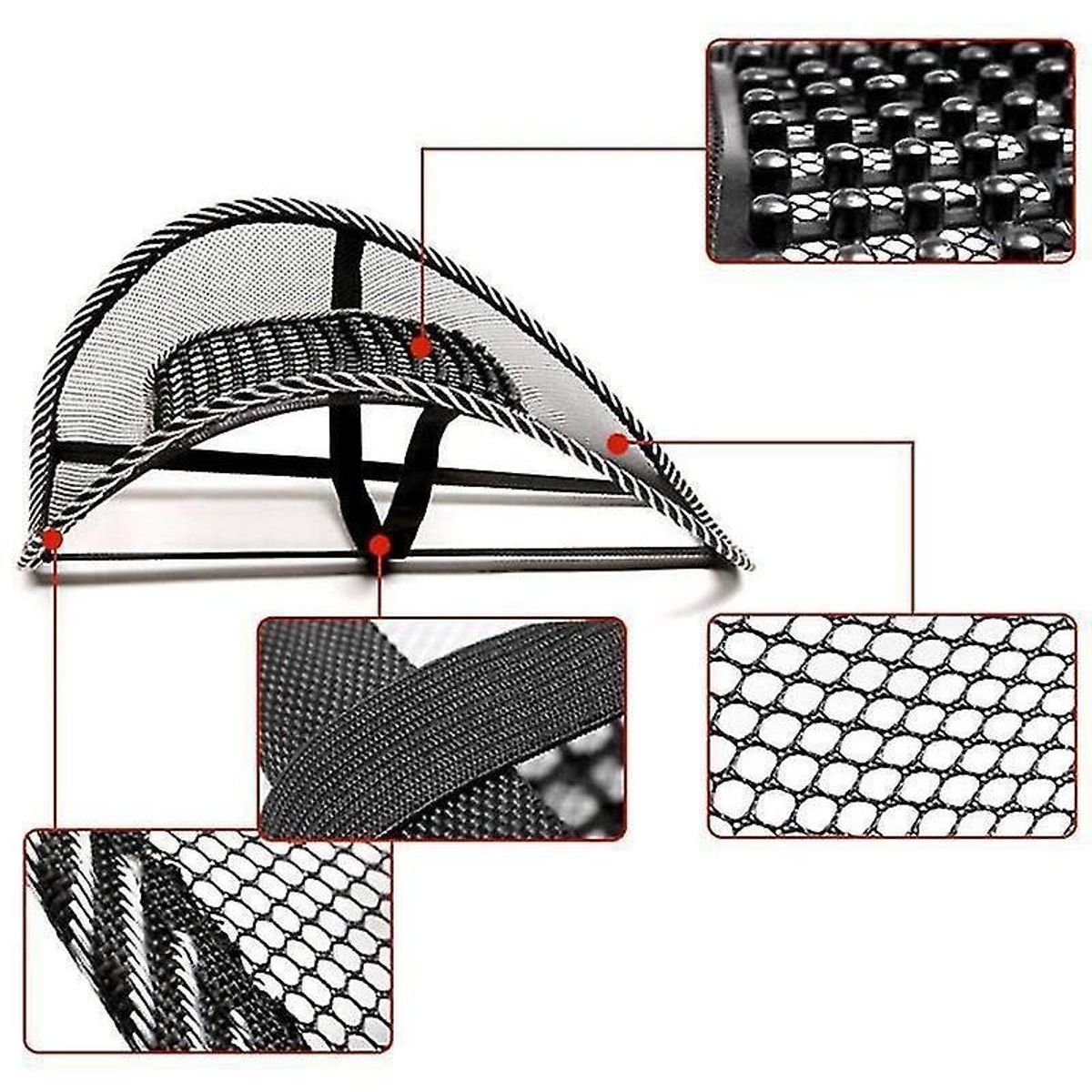 GENERICO - Respaldo Lumbar Para Silla Auto Y Oficina Soporte Ergonómico