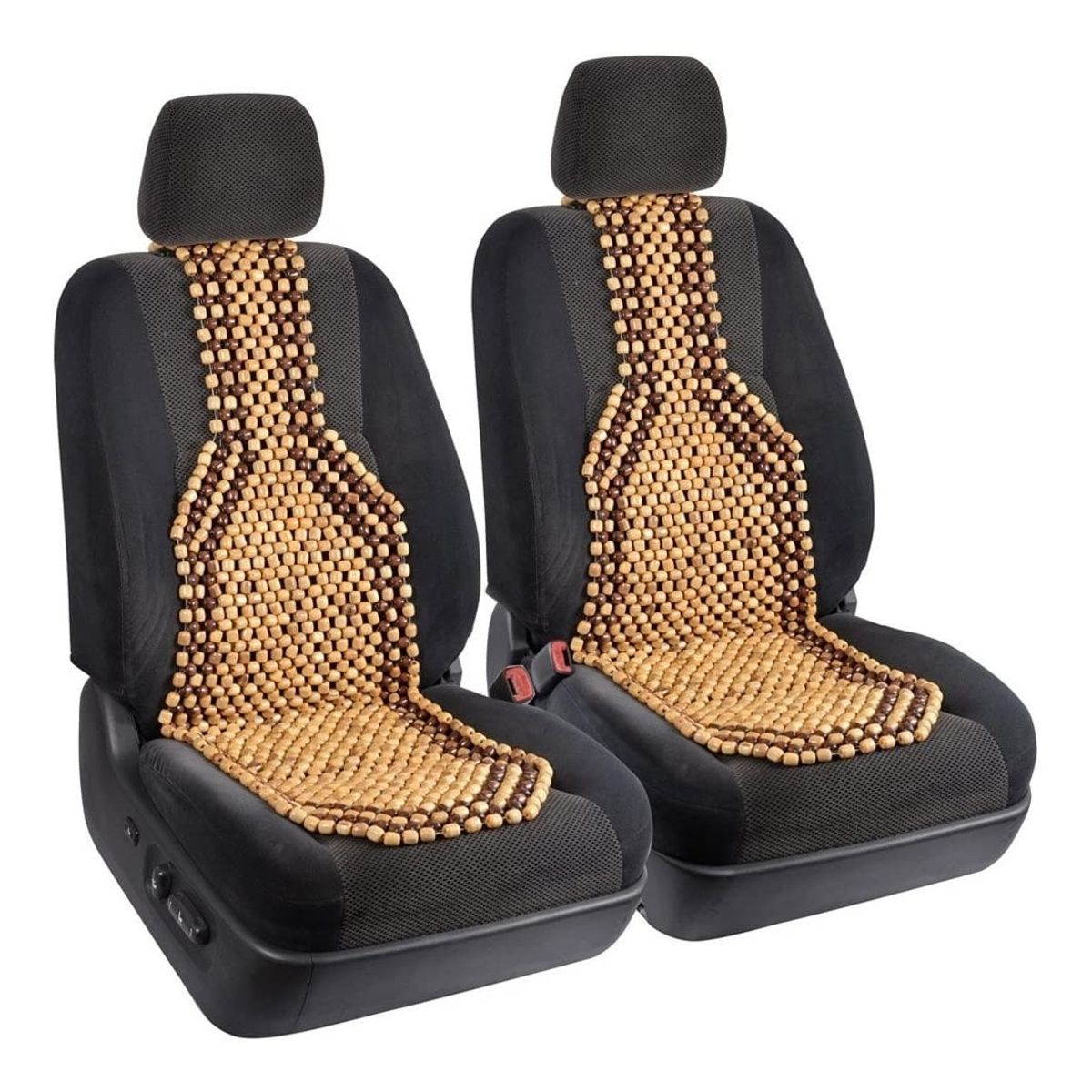 GENERICO - X2 Respaldo De Asiento Bolas Madera Bambú Auto Respaldo Lumb
