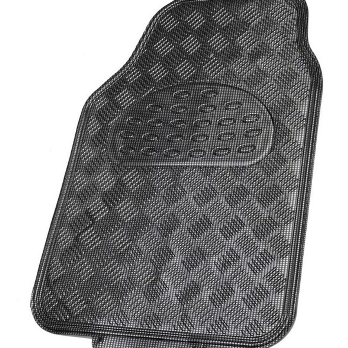 GENERICO - Alfombra Cubre Piso Metálico FIBRA Set 4pcs Auto Tuning