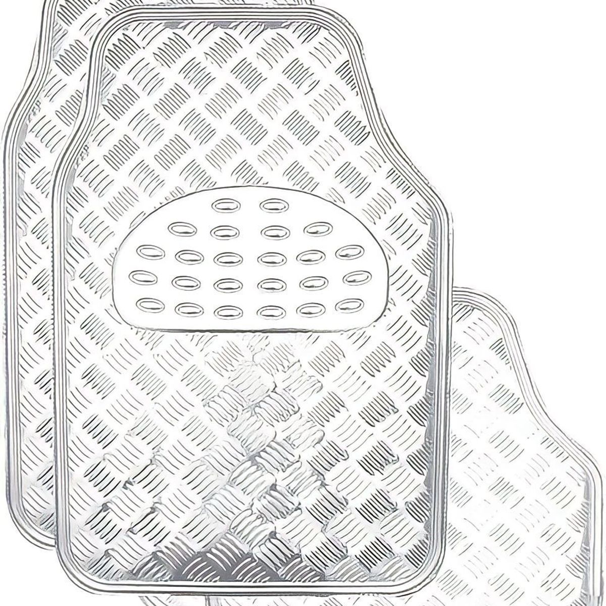 GENERICO - Alfombra Cubre Piso Metálico CROMADO Set 4pcs Auto Tuning