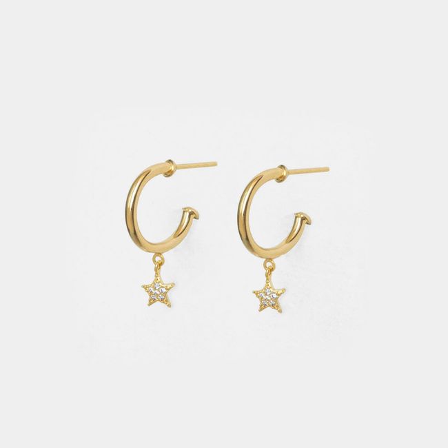 PSK JOYAS - Argolla mujer enchape oro 18kt circon Estrella psk joyas Chic