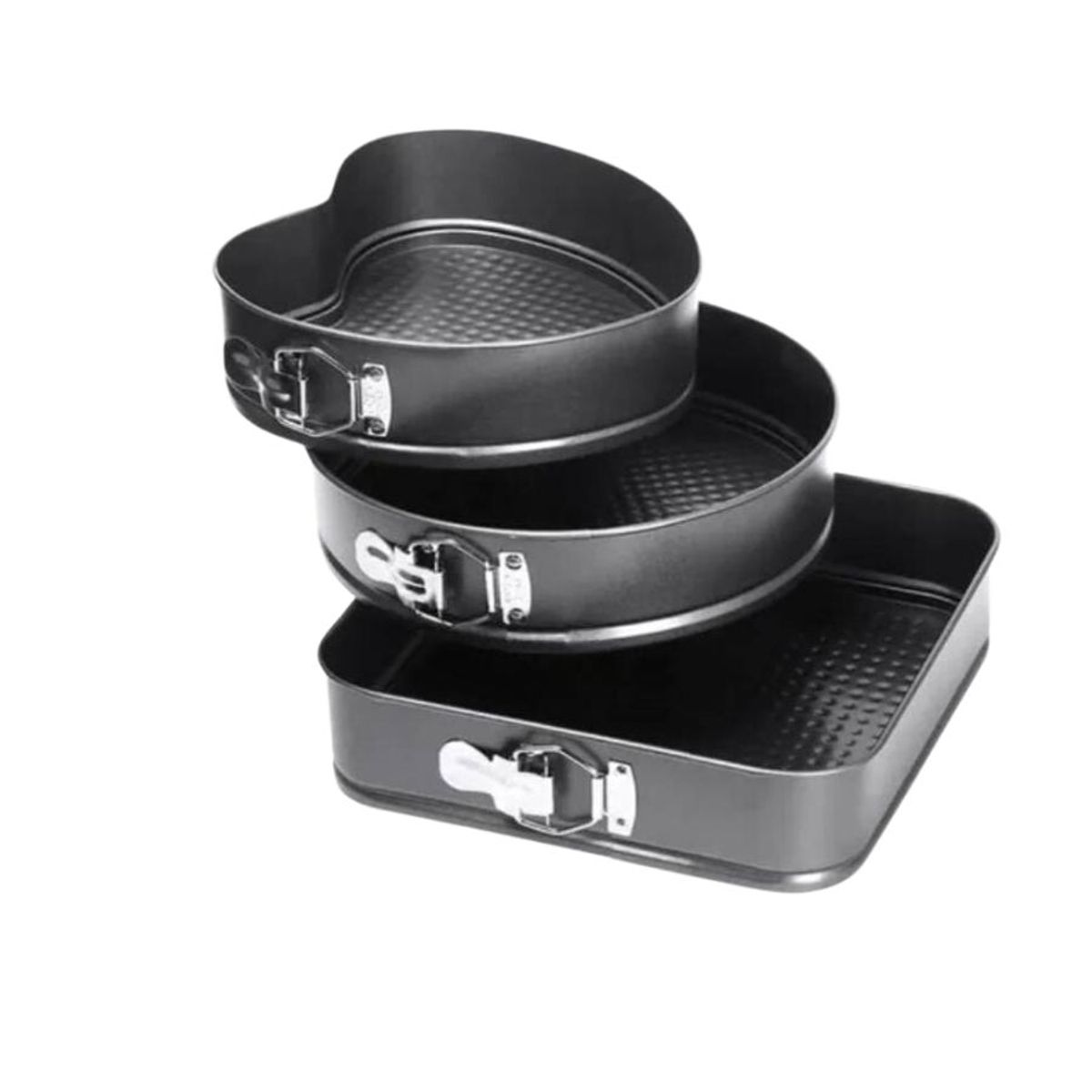 GENERICO - Set 3 Moldes para Hornear Torta Antiadherente Desmontable 20 22 24cm