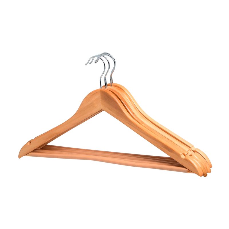 LUMAX - Pack 5 Colgadores Organizador de Ropa de Madera MeTinca