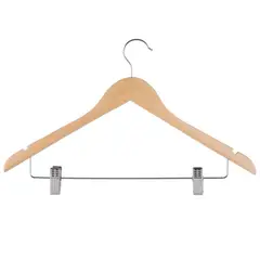 LUMAX - Pack 10 Colgadores Con Pinzas Organizador de Ropa de Madera