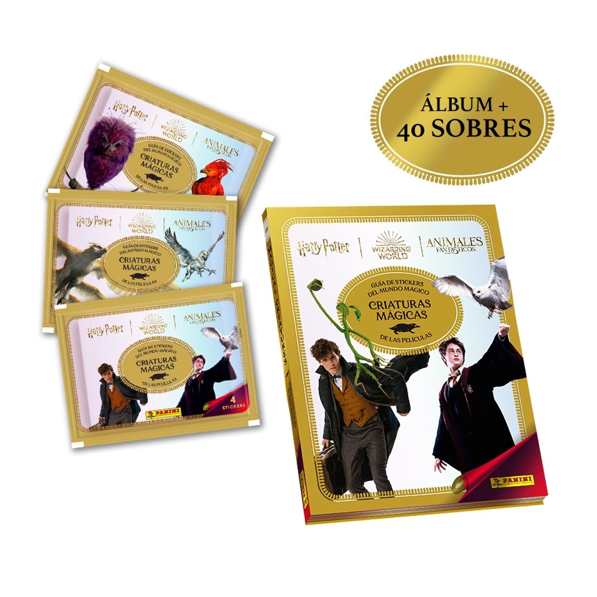 PANINI - Pack Criaturas Mágicas de Harry Potter (Álbum + 40 Sobres)