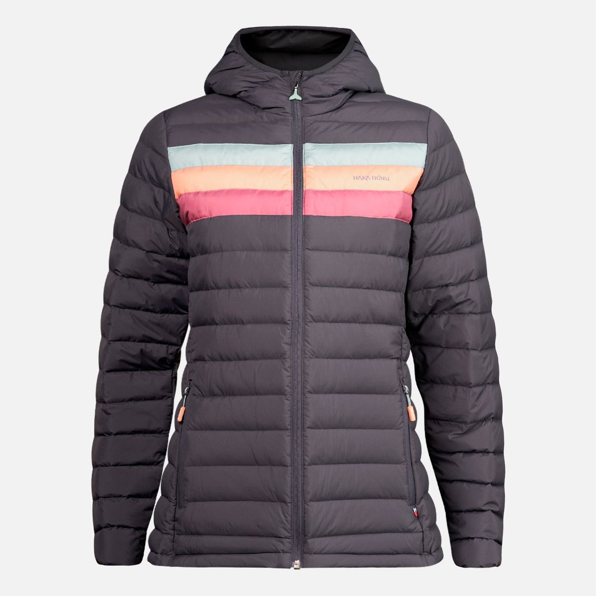 HAKA HONU - Chaqueta Mujer Infiernillo con Gorro Negro Haka Honu