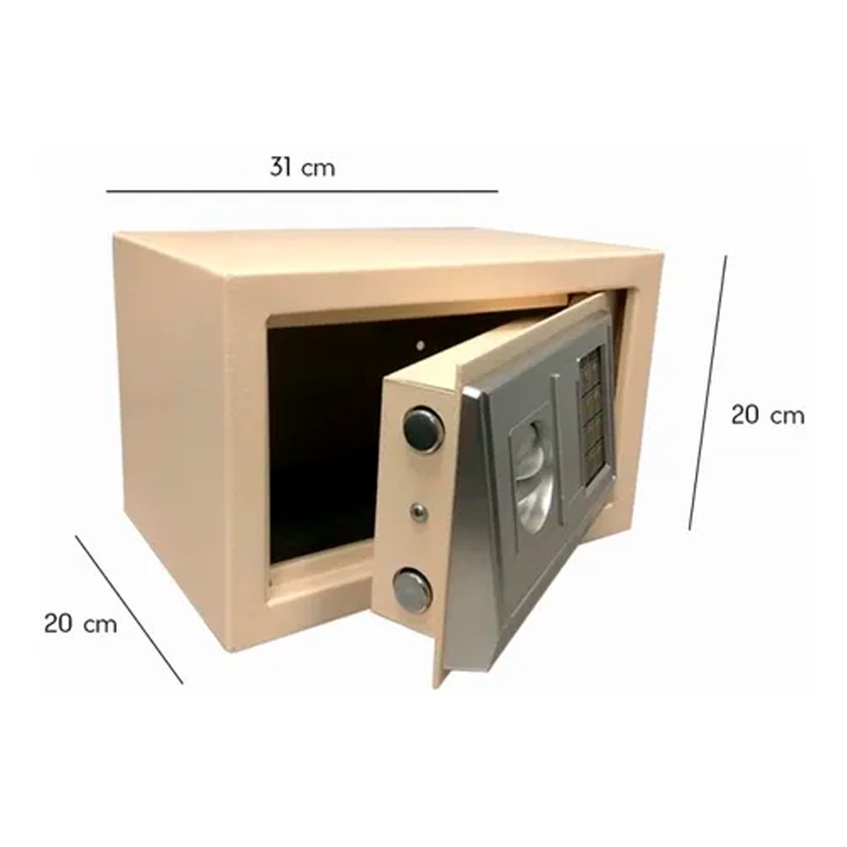 LUMAX - Caja Fuerte de Seguridad Con Clave y Llave Color Beige