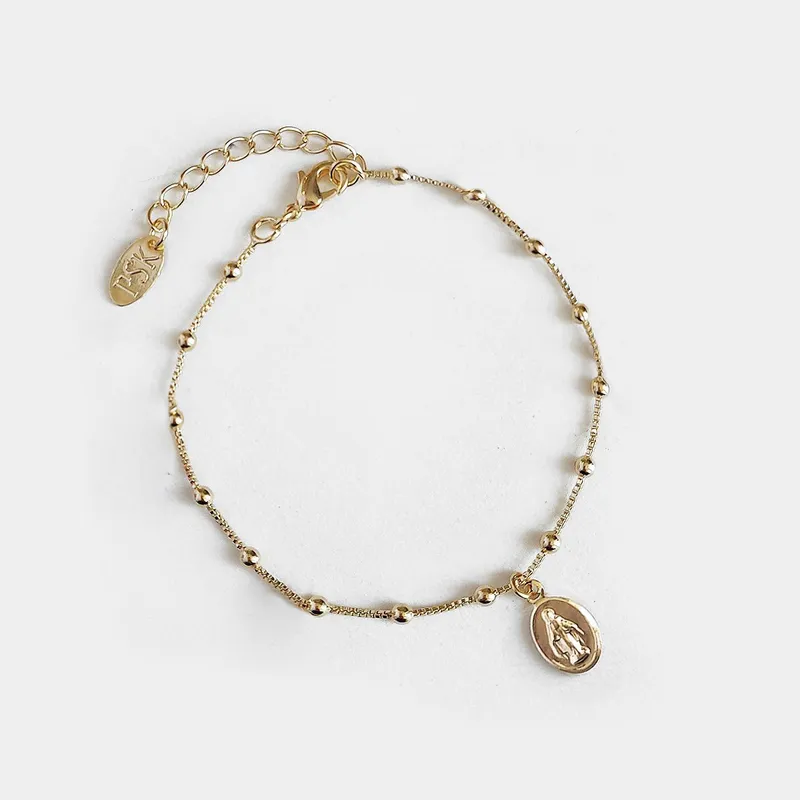 PSK JOYAS - Pulsera Mujer Enchape Oro 18kt Virgen Rayos Psk Joyas Ilanit