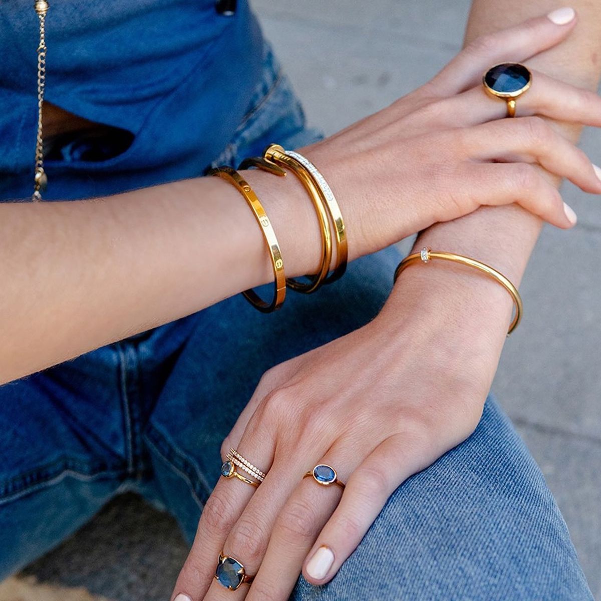 PSK JOYAS - Brazalete Mujer Enchape Plata 950 Liso Psk Joyas Ignacia