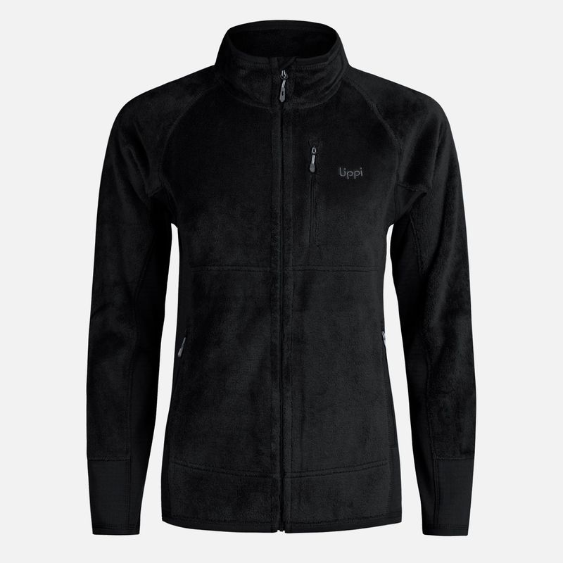 LIPPI - Poleron Mujer Numan Shaggy-Pro Jacket Negro Lippi