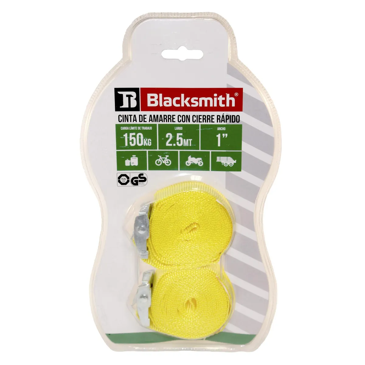 BLACKSMITH - 2 Cintas De Amarre Rápido, Tipo Eslinga.