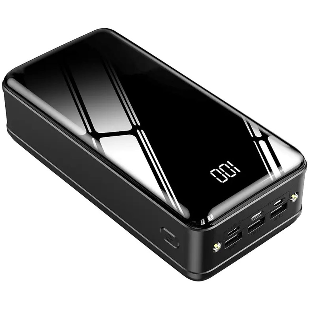 GENERICO - Cargador Portátil Power Bank 50000 mAh 3USB Tipo C Lightning linterna LED Compatible Carga Rápida