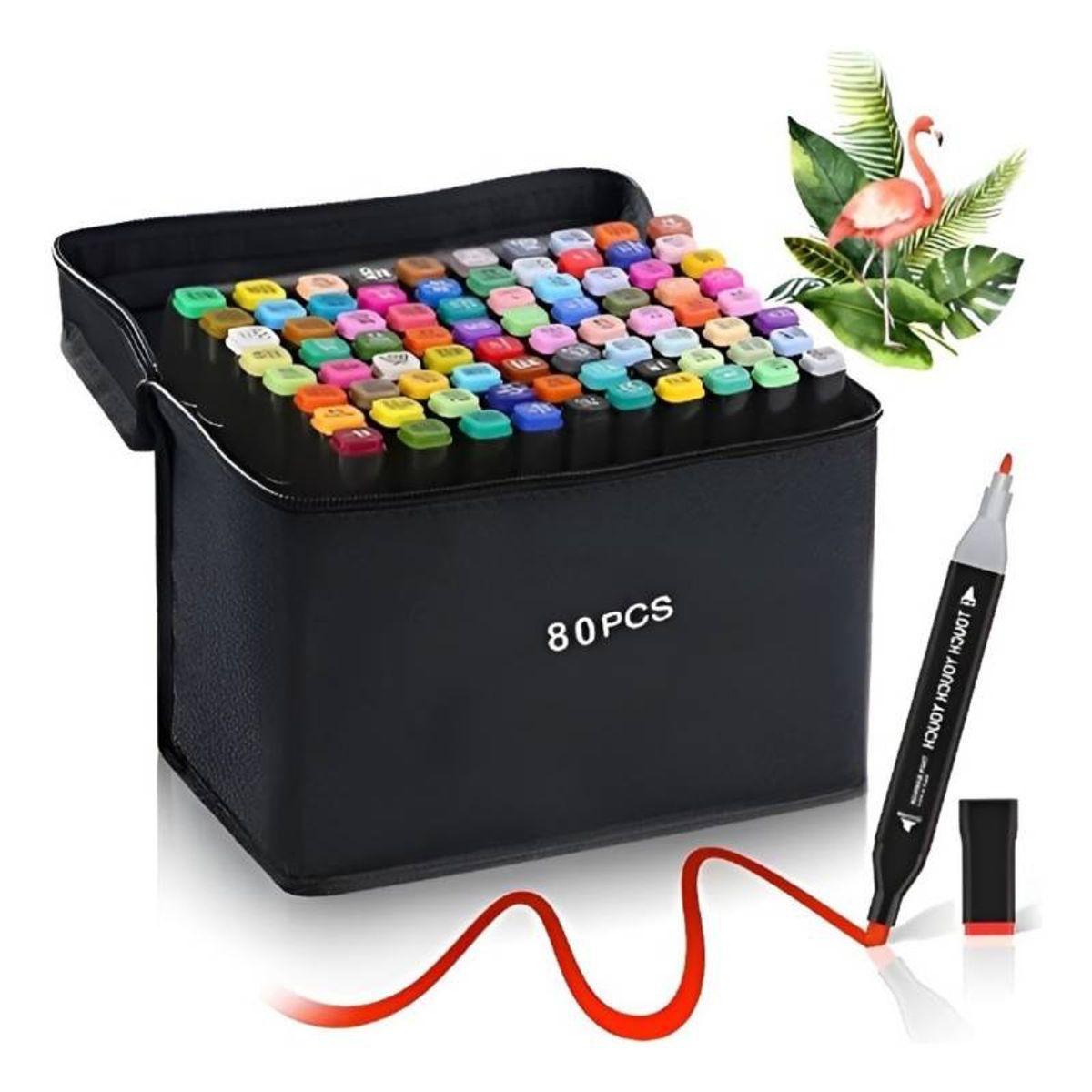 GENERICO - Set De 80 Plumones Marcadores Rotuladores Doble Punta