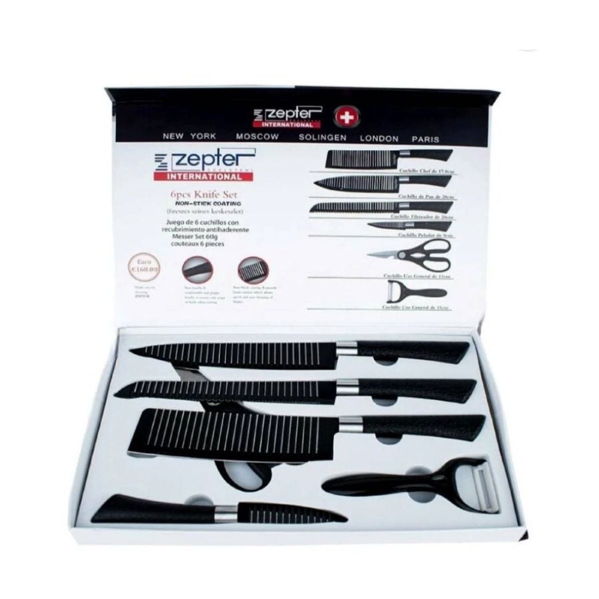 GENERICO - Set de Cuchillos de 6 Piezas Acero Inoxidable