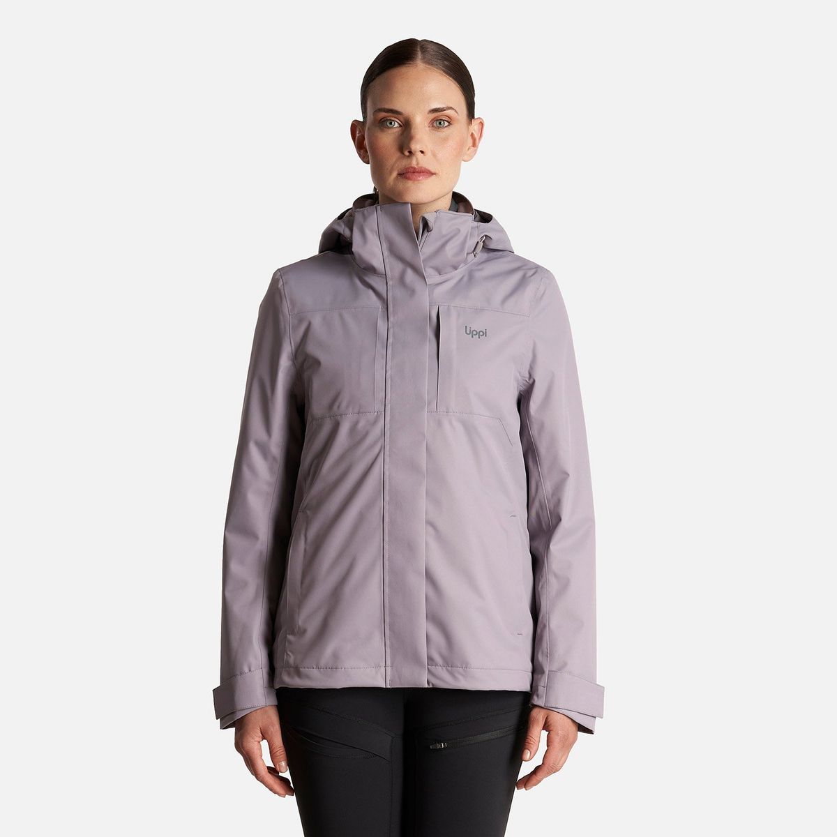 LIPPI - Chaqueta Mujer Tres Cruces Fusion-3 Hoody Jacket Malva/Gris Medio Lippi