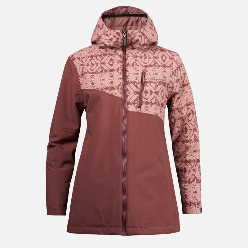 HAKA HONU - Chaqueta Mujer Yeti Print Burdeo Haka Honu