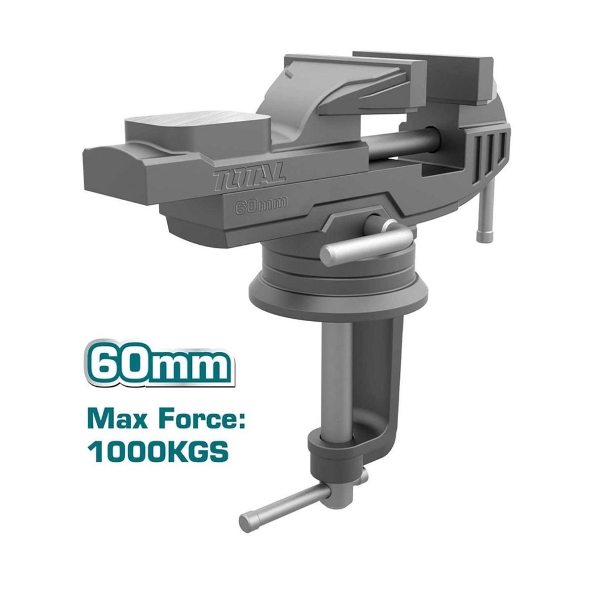 TOTAL TOOLS - Tornillo de Banco Base Giratoria 60mm TOTAL