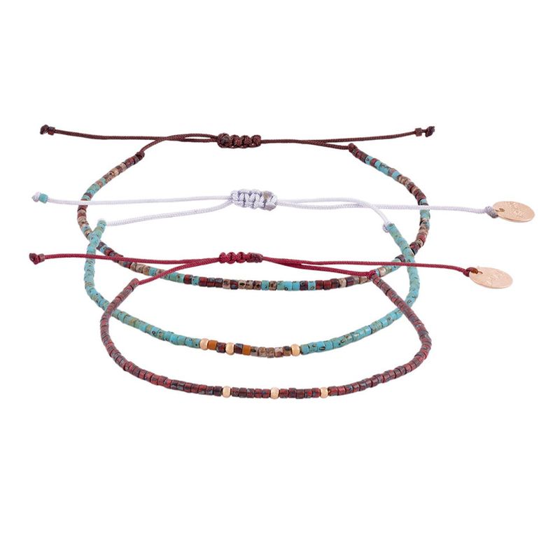 ZAZU - Pack Pulseras Picasso Verdes con Mostacillas Bañadas en Oro-Joyas Zazü