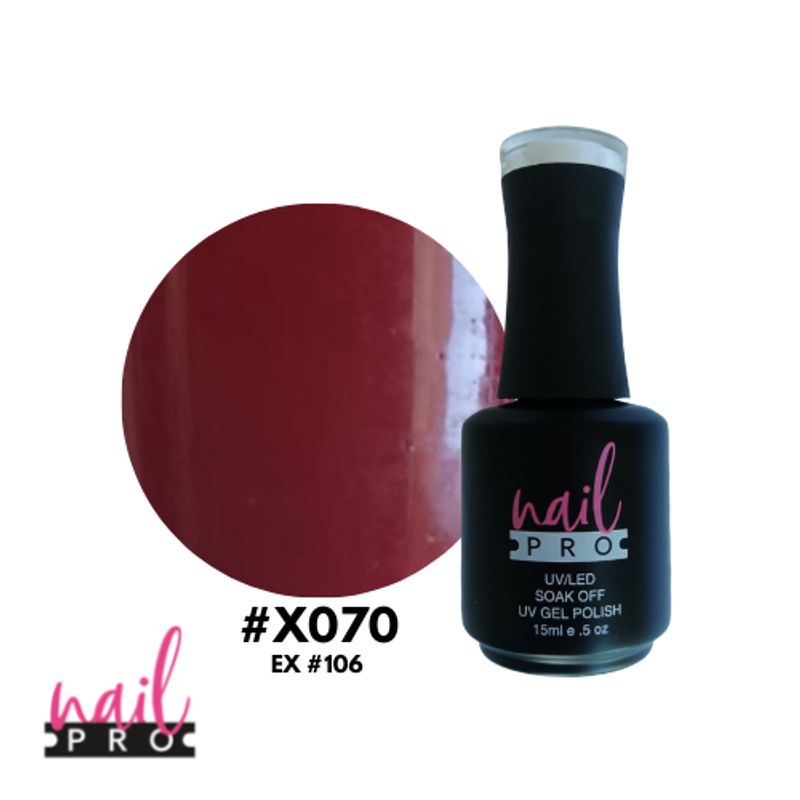 NAIL PRO - NAIL PRO Esmalte Permanente X070 ex106 Rojo Vino