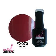 NAIL PRO - Esmalte Permanente X070 ex106 Rojo Vino