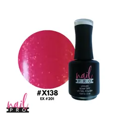 NAIL PRO - Esmalte Permanente X138 EX201 Fucsia microglitter