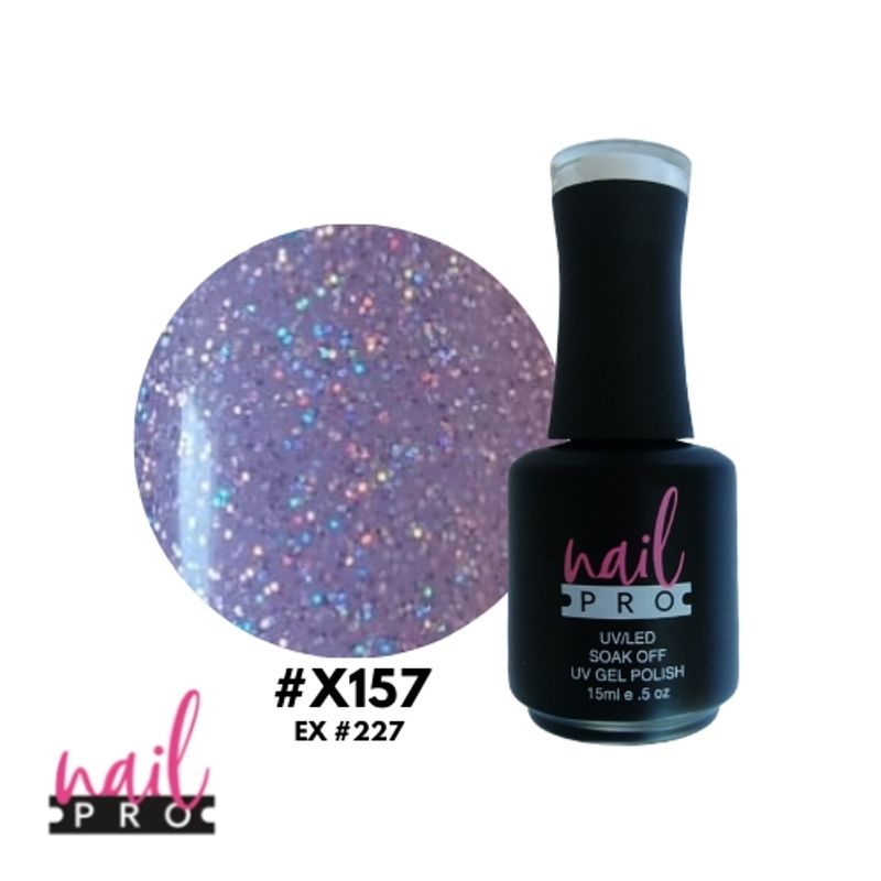 NAIL PRO - NAIL PRO Esmalte Permanente X157 ex227 Morado pastel glitter