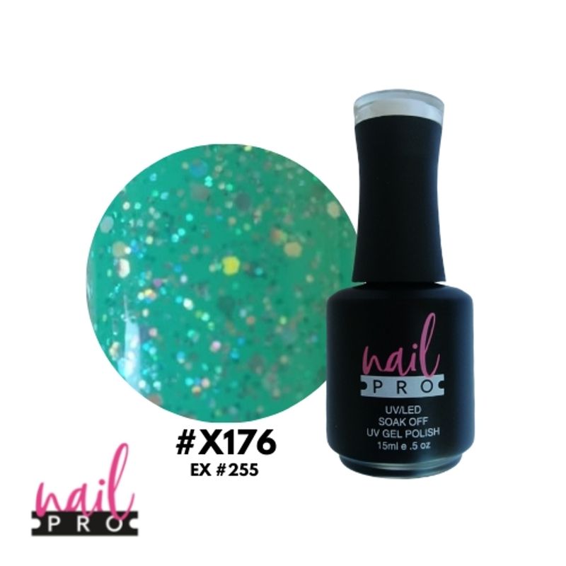 NAIL PRO - NAIL PRO Esmalte Permanente X176 ex255 Menta glitter