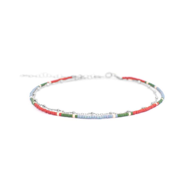 ZAZU - Tobillera Yesil con Cadena de Plata-Joyas Zazü