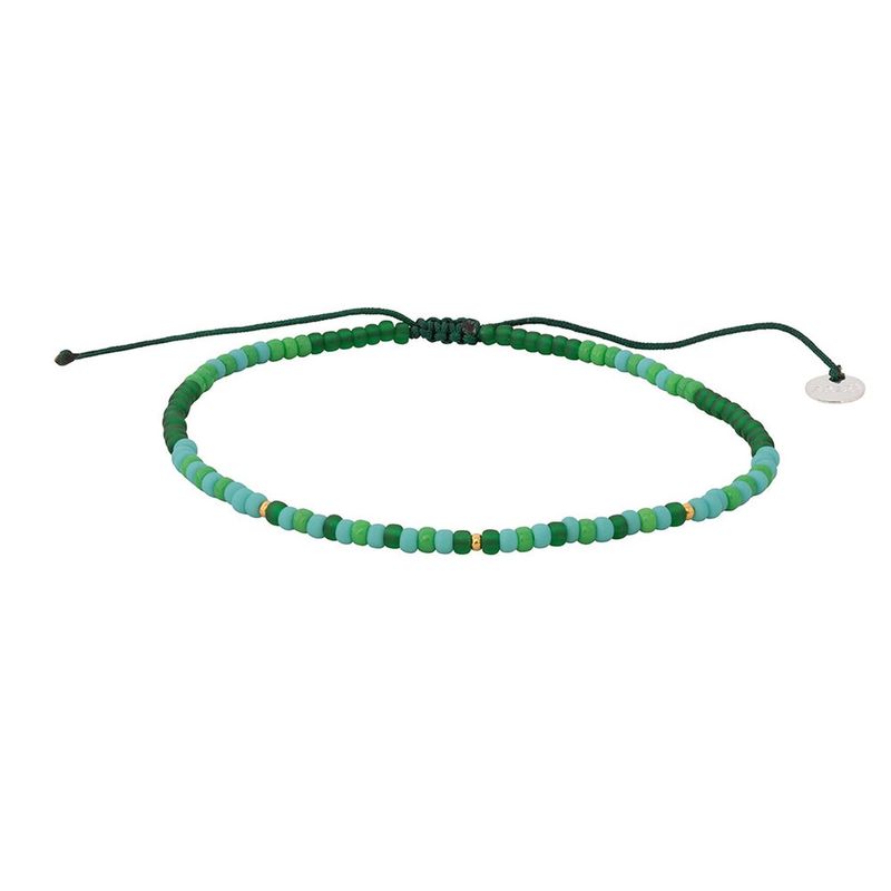 ZAZU - Tobillera Candy Verde con Mostacillas Bañadas en Oro-Joyas Zazü