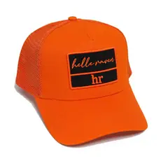 HELLE RAVEN HR - Gorro snapback marca visera curva naranjo malla parche