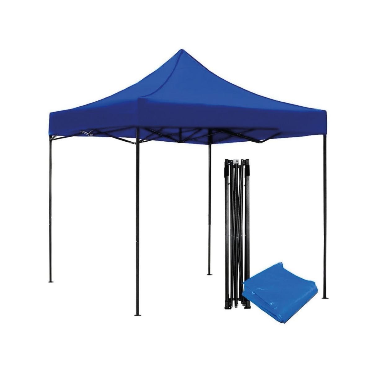 Toldo Plegable 2x2m Super Reforzado Con Lona Azul, marca LUMAX - Foto Principal